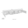 Meuble TV bas avec 2 portes et 1 abattant 240x40x35cm Idris 