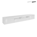 Meuble TV bas avec 2 portes et 1 abattant 240x40x35cm Idris Promotion