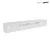 Meuble TV bas avec 2 portes et 1 abattant 240x40x35cm Idris Promotion