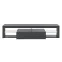 Meuble TV moderne avec porte abattante, étagères en verre 160 cm Helix Modèle