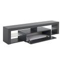 Meuble TV moderne avec porte abattante, étagères en verre 160 cm Helix Caractéristiques