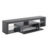 Meuble TV moderne avec porte abattante, étagères en verre 160 cm Helix Caractéristiques