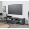 Meuble TV moderne avec porte abattante, étagères en verre 160 cm Helix Offre