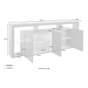Buffet de salon 4 portes grand bahut 220x40x80 design moderne Towyn 