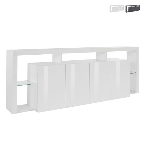 Buffet de salon 4 portes grand bahut 220x40x80 design moderne Towyn Promotion