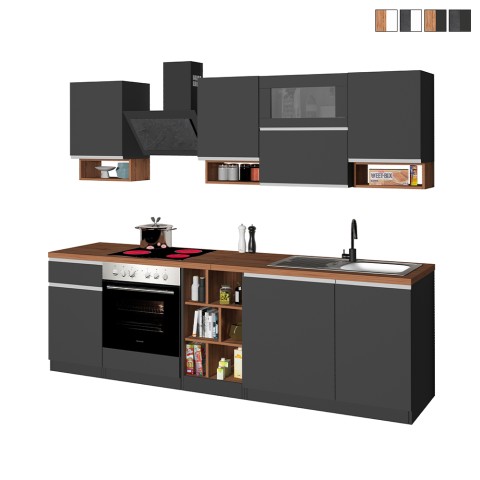 Cuisine complète modulaire design linéaire style moderne 256cm Essence Promotion