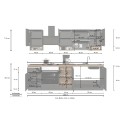 Cuisine complète modulaire design linéaire style moderne 256cm Essence 