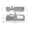 Cuisine complète modulaire design linéaire style moderne 256cm Essence 