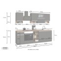 Cuisine complète modulaire design linéaire style moderne 256cm Essence 