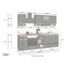 Cuisine complète modulaire design linéaire style moderne 256cm Essence 