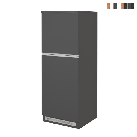 Armoire cache-frigo encastrable 2 portes rangement cuisine 60x60x164,5h Halser Promotion