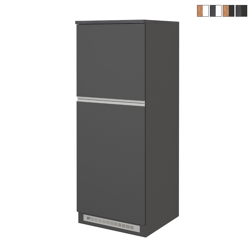 Armoire cache-frigo encastrable 2 portes rangement cuisine 60x60x164,5h Halser