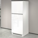 Armoire cache-frigo encastrable 2 portes rangement cuisine 60x60x164,5h Halser 