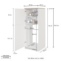 Armoire cache-frigo encastrable 2 portes rangement cuisine 60x60x164,5h Halser 