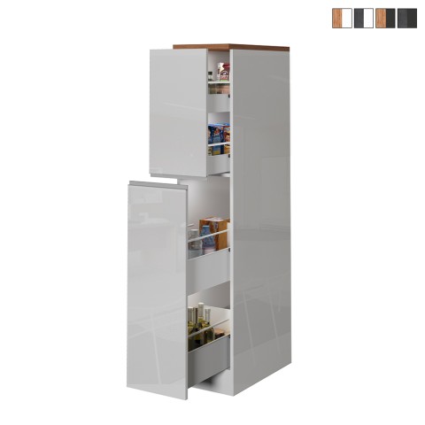 Meuble de cuisine moderne avec 2 tiroirs à épices 30x60x164,5 Trym Promotion