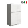Ensemble de meubles cache-frigo encastrable et porte-épices pour cuisine linéaire Fist Dimensions