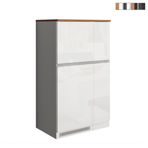 Ensemble de meubles cache-frigo encastrable et porte-épices pour cuisine linéaire Fist Promotion