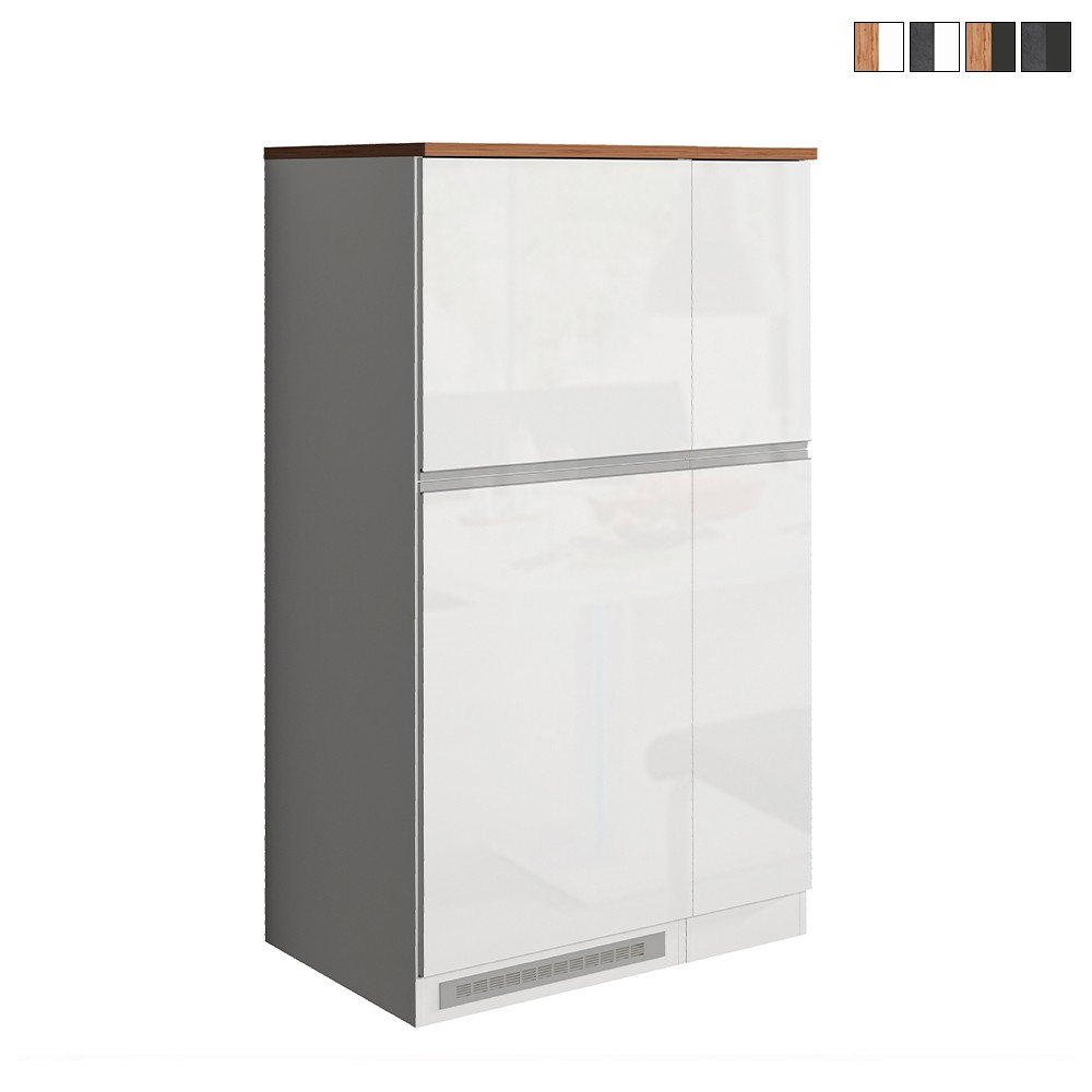 Ensemble de meubles cache-frigo encastrable et porte-épices pour cuisine linéaire Fist