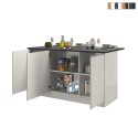 Îlot central moderne 3 portes 155x90x90 cm avec table Deaton pour cuisine Vente