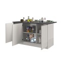 Îlot central moderne 3 portes 155x90x90 cm avec table Deaton pour cuisine 