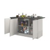 Îlot central moderne 3 portes 155x90x90 cm avec table Deaton pour cuisine 