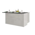 Îlot central moderne 3 portes 155x90x90 cm avec table Deaton pour cuisine 