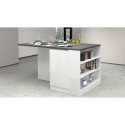 Îlot central avec table pour cuisine moderne 2 portes 160x90x90cm Grover 