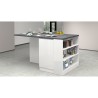 Îlot central avec table pour cuisine moderne 2 portes 160x90x90cm Grover 