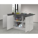 Îlot central moderne 3 portes 155x90x90 cm avec table Deaton pour cuisine 
