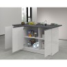 Îlot central moderne 3 portes 155x90x90 cm avec table Deaton pour cuisine 