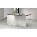 Îlot central avec table pour cuisine moderne 2 portes 160x90x90cm Grover 