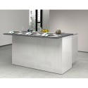 Îlot central moderne 3 portes 155x90x90 cm avec table Deaton pour cuisine 