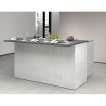 Îlot central moderne 3 portes 155x90x90 cm avec table Deaton pour cuisine 