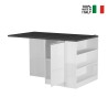 Îlot central avec table pour cuisine moderne 2 portes 160x90x90cm Grover Achat