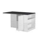 Îlot central avec table pour cuisine moderne 2 portes 160x90x90cm Grover 