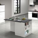 Îlot central avec table pour cuisine moderne 2 portes 160x90x90cm Grover Modèle