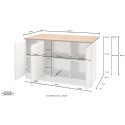 Îlot central moderne 3 portes 155x90x90 cm avec table Deaton pour cuisine 