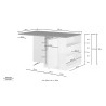 Îlot central avec table pour cuisine moderne 2 portes 160x90x90cm Grover 