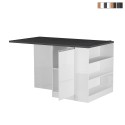 Îlot central avec table pour cuisine moderne 2 portes 160x90x90cm Grover Remises