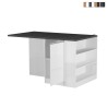 Îlot central avec table pour cuisine moderne 2 portes 160x90x90cm Grover Remises