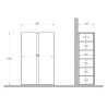 Armoire à chaussures d'entrée 2 portes 70x35x111cm blanc brillant bois Indy Caractéristiques