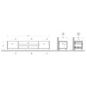 Meuble TV bas en bois 205x40x44cm avec 2 portes 2 tiroirs Venice Prix
