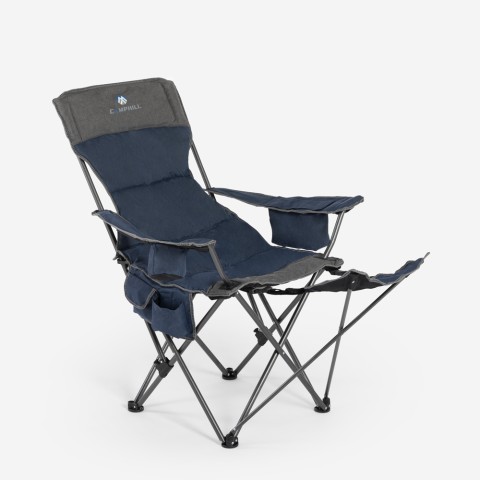 Chaise pliante de camping avec dossier inclinable et repose-pieds Trivor Promotion