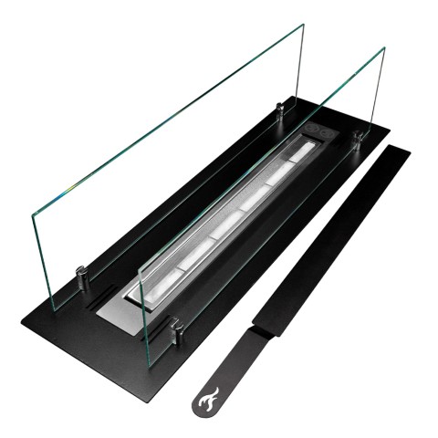 Brûleur de cheminée à bioéthanol de table moderne avec vitres Athos Promotion