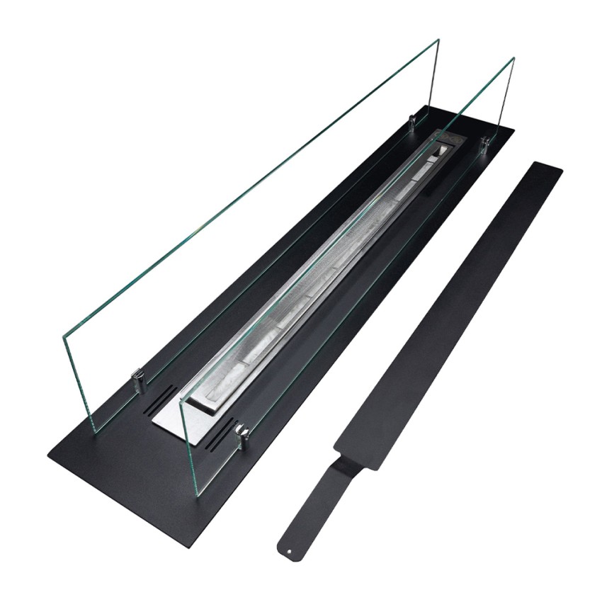 Brûleur de cheminée à bioéthanol de table moderne avec vitres Athos Prix Brûleur de cheminée à bioéthanol de table moderne avec vitres Athos Prix