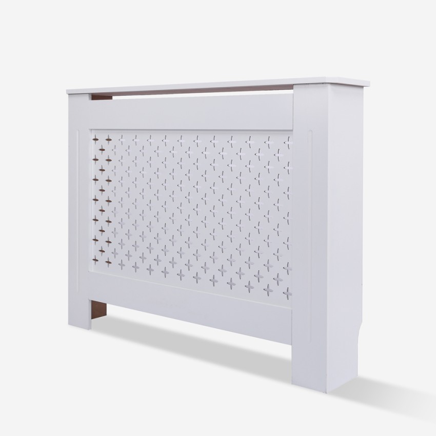 SONNI Cache Radiateur Cache Radiateur 112x19x81,5cm Grille Croisée