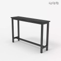 Table d'entrée console 120x40cm design bois métal noir Welcome light dark 