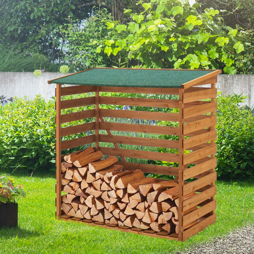Grebe Abri de jardin pour bois de chauffage extérieur 116x65x123cm