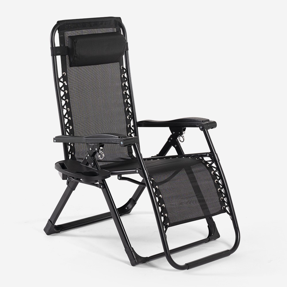 Chaise longue inclinable de jardin et camping extérieur Tyree
