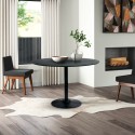 Table salle à manger moderne Goblet noire ronde 120cm Blackwood+ Vente